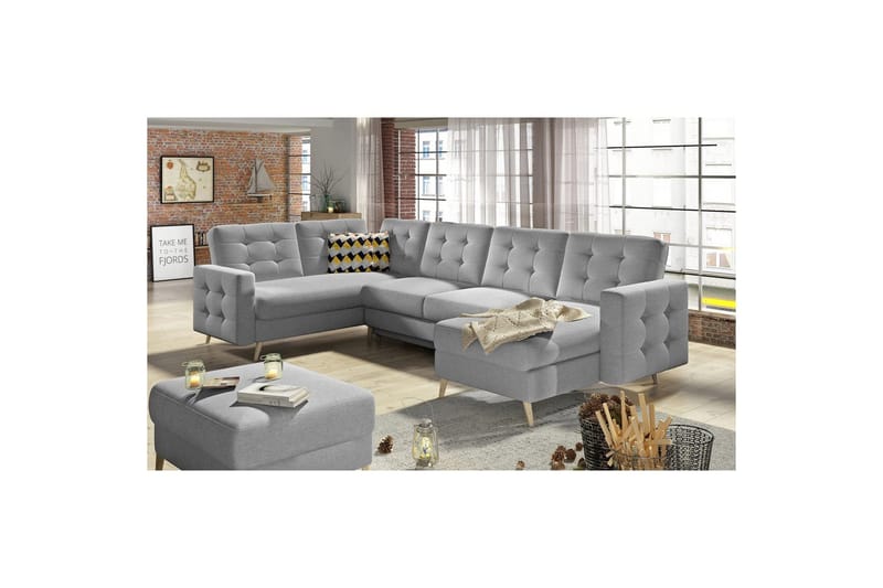 Sektionssofa Eltap Asgard U 326x202x93 cm, Soft 29, Grå