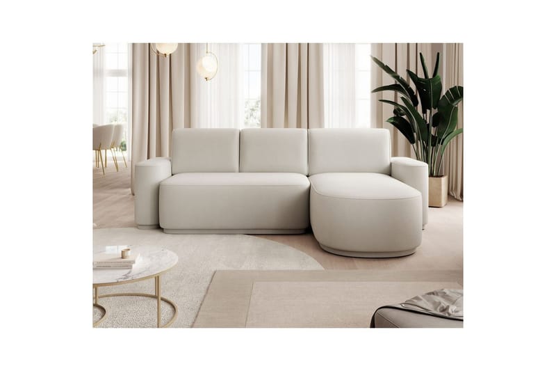 Sektionssofa Eltap Aurumm 285x92x180 cm - Amore 01, Hvid, Højre - Møbler - Sofaer - Sovesofaer