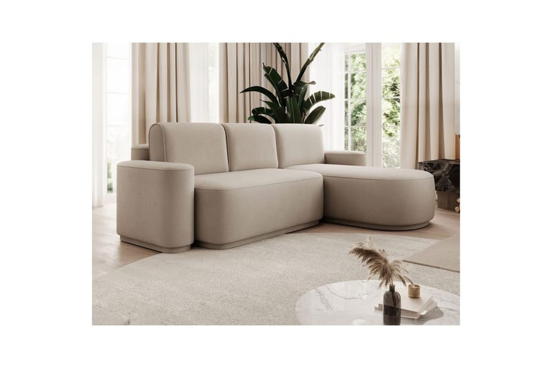 Sektionssofa Eltap Aurumm 285x92x180 cm - Amore 18, Beige, Højre - Møbler - Sofaer - Sovesofaer