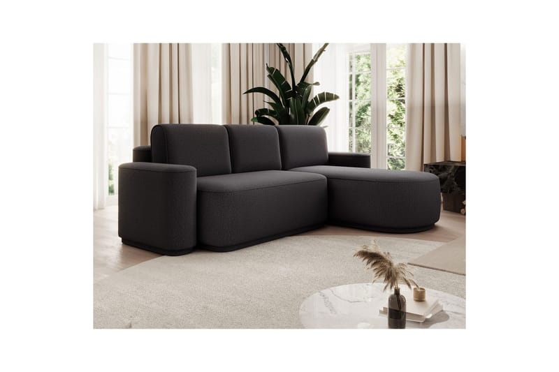 Sektionssofa Eltap Aurumm 285x92x180 cm - Enjoy 05, Mørkegrå, Højre - Møbler - Sofaer - Sovesofaer
