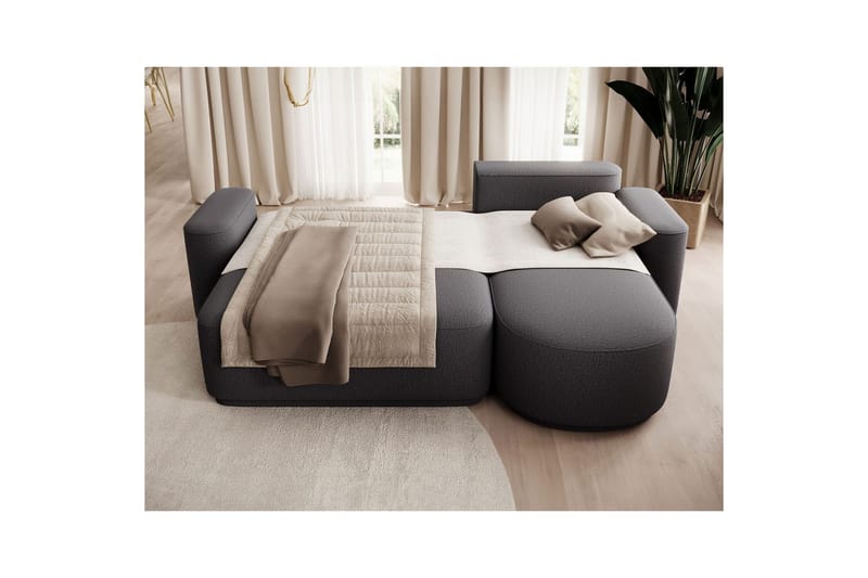 Sektionssofa Eltap Aurumm 285x92x180 cm - Enjoy 05, Mørkegrå, Højre - Møbler - Sofaer - Sovesofaer