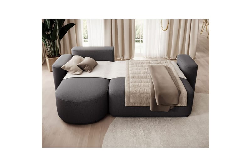 Sektionssofa Eltap Aurumm 285x92x180 cm - Enjoy 05, Mørkegrå, Venstre - Møbler - Sofaer - Sovesofaer