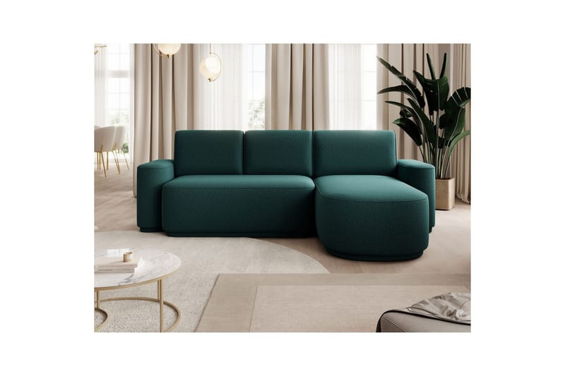 Sektionssofa Eltap Aurumm 285x92x180 cm - Enjoy 35, Grøn, Højre - Møbler - Sofaer - Sovesofaer