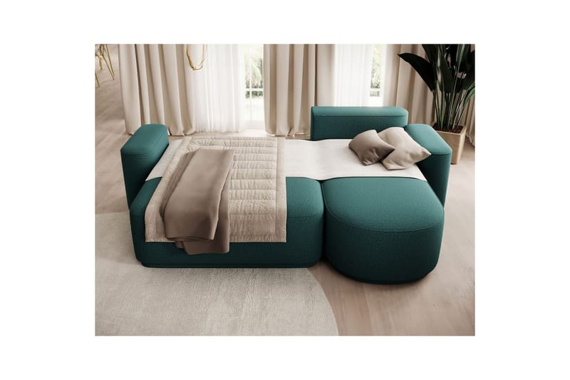 Sektionssofa Eltap Aurumm 285x92x180 cm - Enjoy 35, Grøn, Højre - Møbler - Sofaer - Sovesofaer