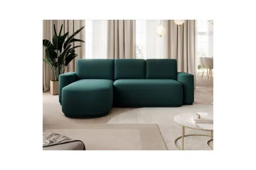 Sektionssofa Eltap Aurumm 285x92x180 cm - Enjoy 35, Grøn, Venstre - Møbler - Sofaer - Sovesofaer