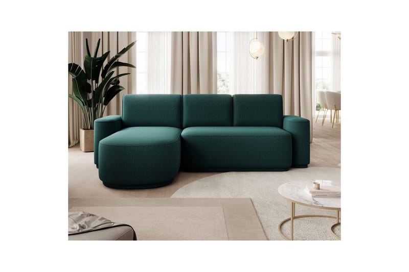 Sektionssofa Eltap Aurumm 285x92x180 cm - Enjoy 35, Grøn, Venstre - Møbler - Sofaer - Sovesofaer