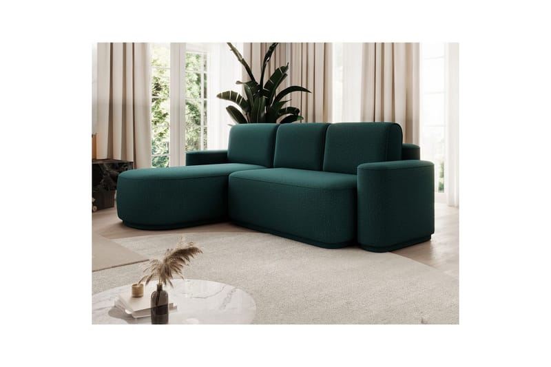 Sektionssofa Eltap Aurumm 285x92x180 cm - Enjoy 35, Grøn, Venstre - Møbler - Sofaer - Sovesofaer
