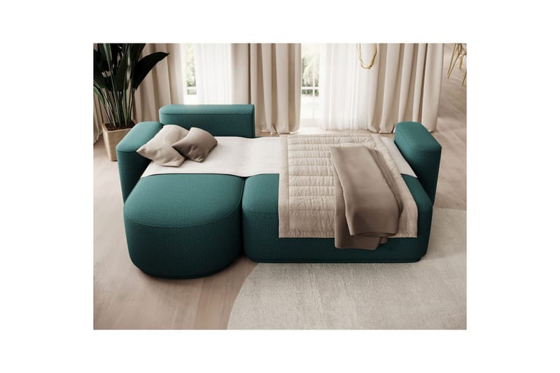 Sektionssofa Eltap Aurumm 285x92x180 cm - Enjoy 35, Grøn, Venstre - Møbler - Sofaer - Sovesofaer