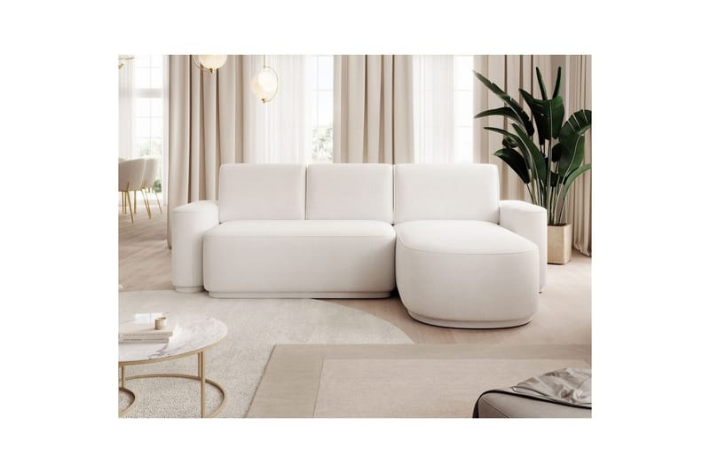 Sektionssofa Eltap Aurumm 285x92x180 cm - Paolli 01 Hvid, Højre - Møbler - Sofaer - Sovesofaer