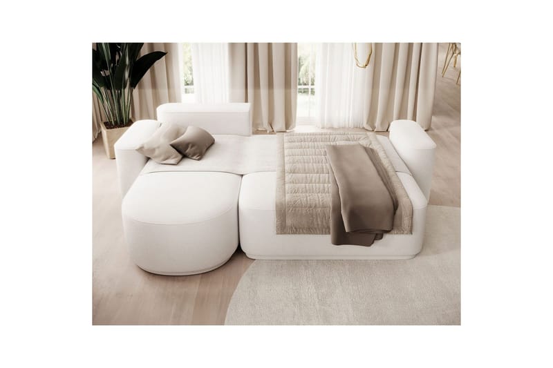Sektionssofa Eltap Aurumm 285x92x180 cm - Paolli 01 Hvid, Venstre - Møbler - Sofaer - Sovesofaer