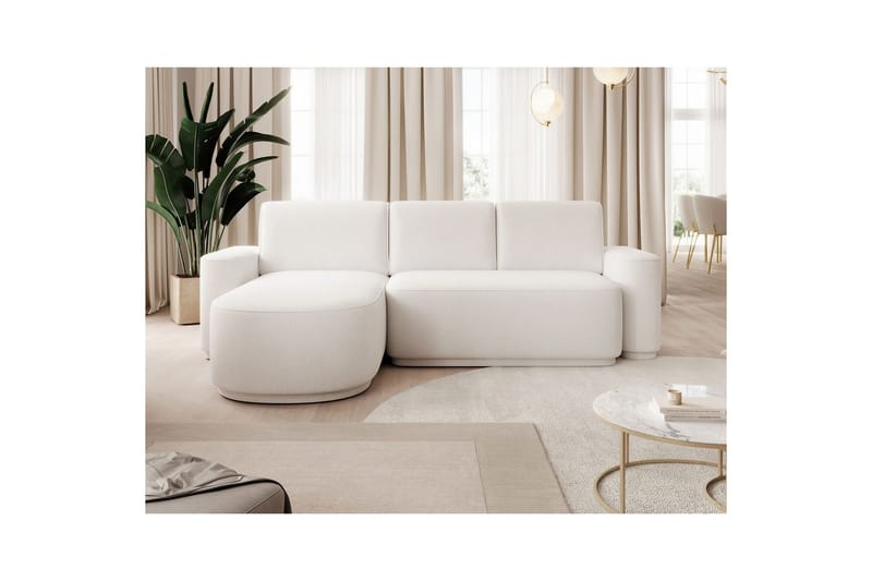 Sektionssofa Eltap Aurumm 285x92x180 cm - Paolli 01 Hvid, Venstre - Møbler - Sofaer - Sovesofaer