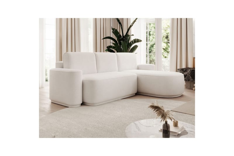 Sektionssofa Eltap Aurumm 285x92x180 cm - Paolli 01 Hvid, Højre - Møbler - Sofaer - Sovesofaer