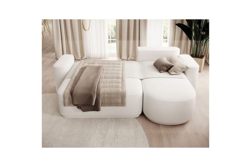Sektionssofa Eltap Aurumm 285x92x180 cm - Paolli 01 Hvid, Højre - Møbler - Sofaer - Sovesofaer
