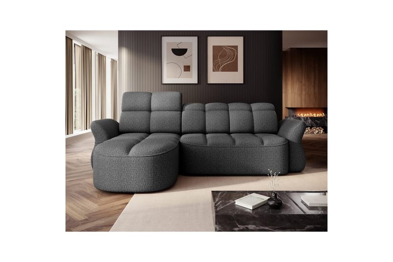 Sektionssofa Eltap Beneth 301x115x185 cm - Breona 04, Grå, Venstre - Møbler - Sofaer - Sovesofaer