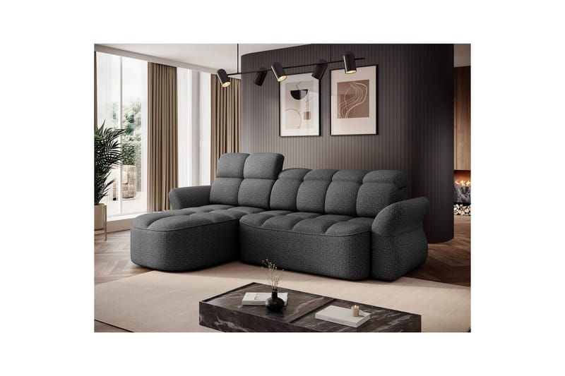 Sektionssofa Eltap Beneth 301x115x185 cm - Breona 04, Grå, Venstre - Møbler - Sofaer - Sovesofaer