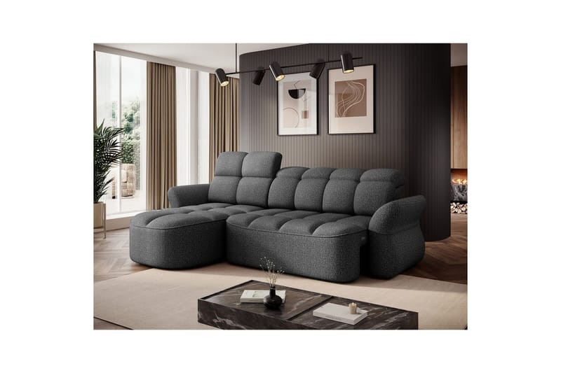 Sektionssofa Eltap Beneth 301x115x185 cm - Breona 04, Grå, Venstre - Møbler - Sofaer - Sovesofaer