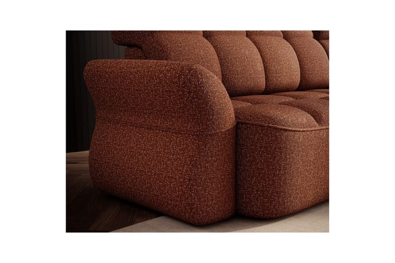Sektionssofa Eltap Beneth 301x115x185 cm - Breona 30, Orange, Højre - Møbler - Sofaer - Sovesofaer