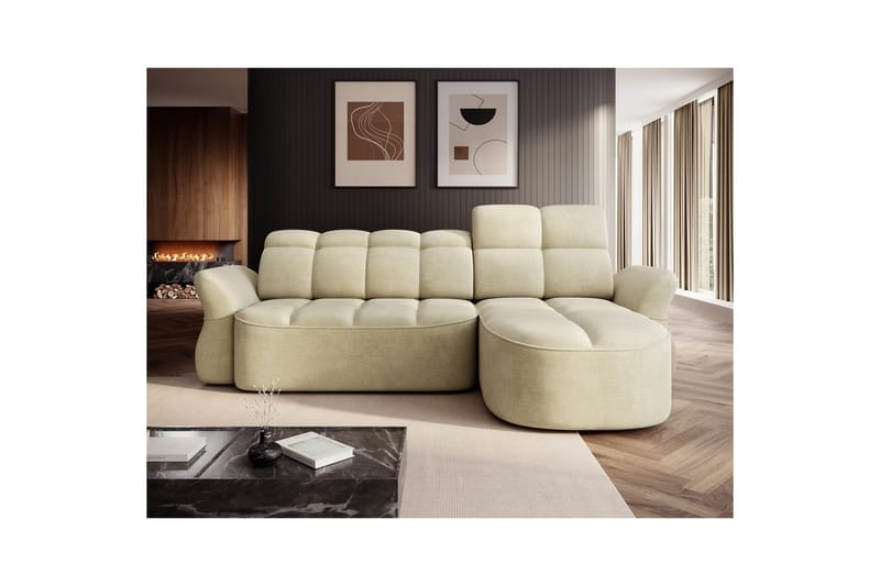 Sektionssofa Eltap Beneth 301x115x185 cm - Monolith 04, Beige, Højre - Møbler - Sofaer - Sovesofaer