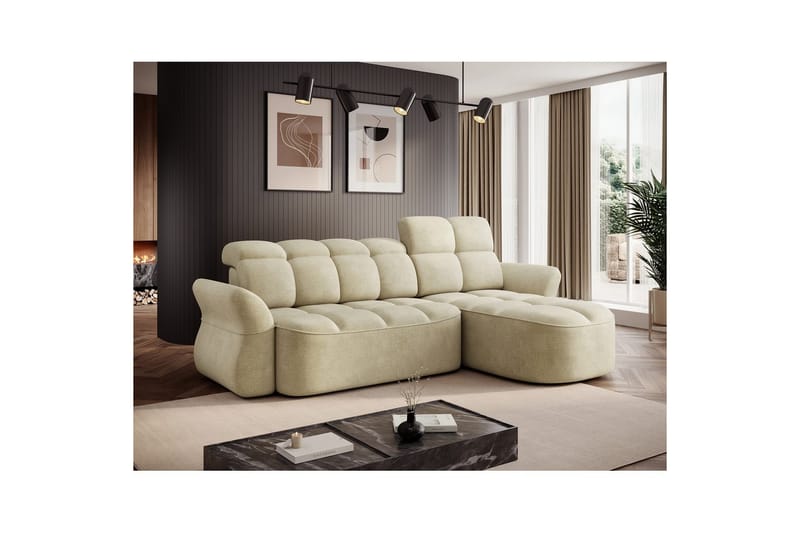 Sektionssofa Eltap Beneth 301x115x185 cm - Monolith 04, Beige, Højre - Møbler - Sofaer - Sovesofaer
