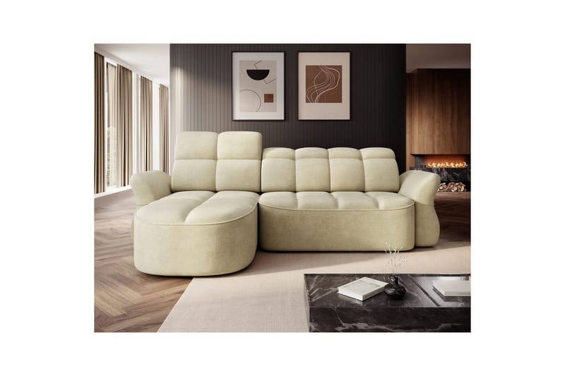 Sektionssofa Eltap Beneth 301x115x185 cm - Monolith 04, Beige, Venstre - Møbler - Sofaer - Sovesofaer