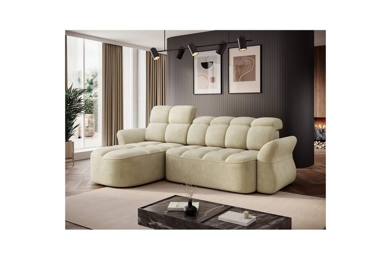 Sektionssofa Eltap Beneth 301x115x185 cm - Monolith 04, Beige, Venstre - Møbler - Sofaer - Sovesofaer