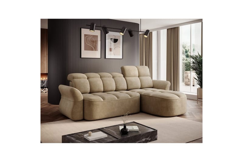 Sektionssofa Eltap Beneth 301x115x185 cm - Nube 20, Beige, Højre - Møbler - Sofaer - Sovesofaer