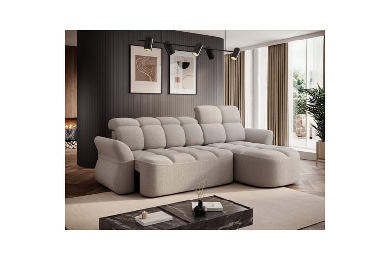 Sektionssofa Eltap Beneth 301x115x185 cm - Royal 18, Beige, Højre - Møbler - Sofaer - Sovesofaer