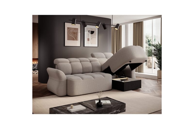 Sektionssofa Eltap Beneth 301x115x185 cm - Royal 18, Beige, Højre - Møbler - Sofaer - Sovesofaer