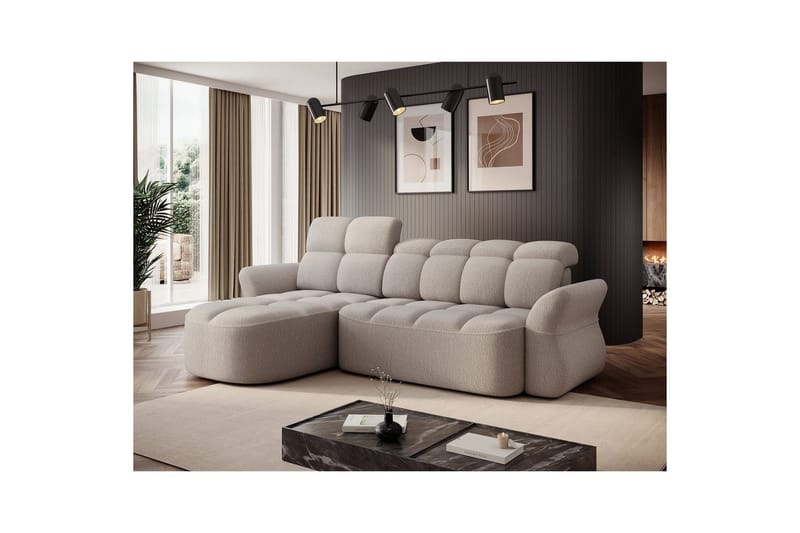 Sektionssofa Eltap Beneth 301x115x185 cm - Royal 18, Beige, Venstre - Møbler - Sofaer - Sovesofaer