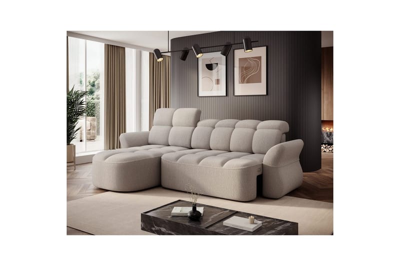 Sektionssofa Eltap Beneth 301x115x185 cm - Royal 18, Beige, Venstre - Møbler - Sofaer - Sovesofaer