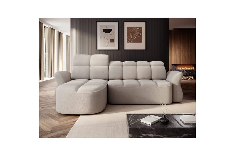 Sektionssofa Eltap Beneth 301x115x185 cm - Royal 18, Beige, Venstre - Møbler - Sofaer - Sovesofaer
