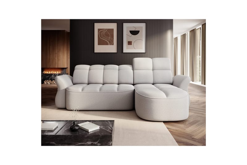 Sektionssofa Eltap Beneth 301x115x185 cm - Space 03, Lysegrå, Højre - Møbler - Sofaer - Sovesofaer