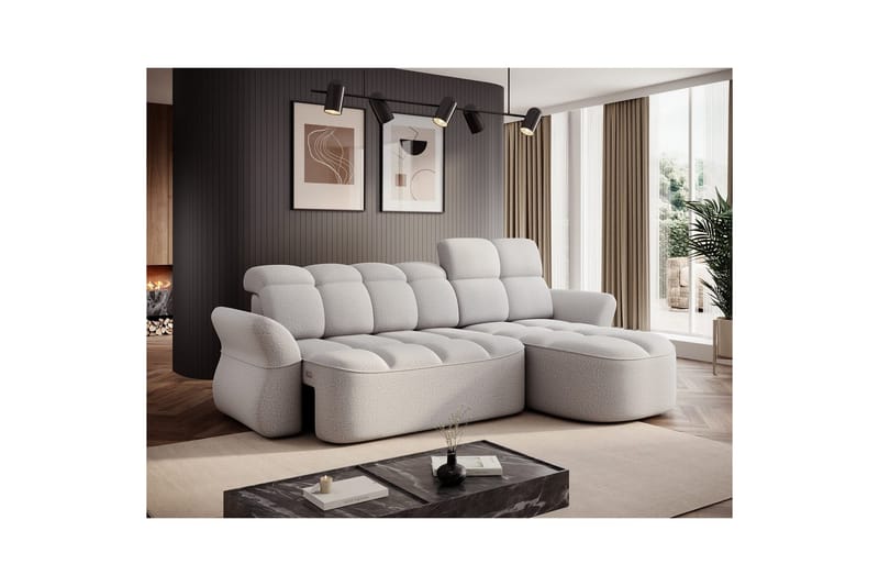 Sektionssofa Eltap Beneth 301x115x185 cm - Space 03, Lysegrå, Højre - Møbler - Sofaer - Sovesofaer