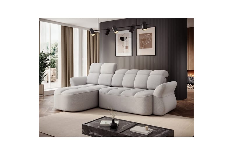 Sektionssofa Eltap Beneth 301x115x185 cm - Space 03, Lysegrå, Venstre - Møbler - Sofaer - Sovesofaer