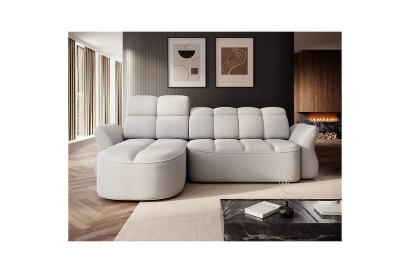 Sektionssofa Eltap Beneth 301x115x185 cm - Space 03, Lysegrå, Venstre - Møbler - Sofaer - Sovesofaer
