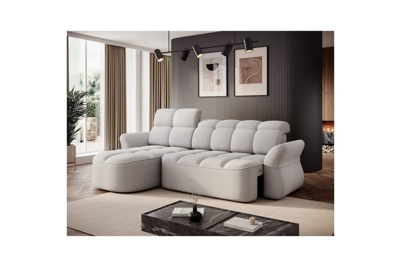 Sektionssofa Eltap Beneth 301x115x185 cm - Space 03, Lysegrå, Venstre - Møbler - Sofaer - Sovesofaer
