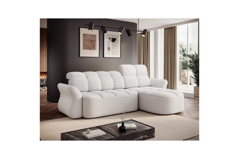 Sektionssofa Eltap Beneth 301x115x185 cm - Paolli 01 Hvid, Højre - Møbler - Sofaer - Sovesofaer