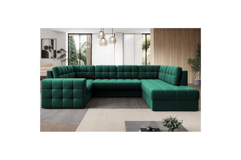 Sektionssofa Eltap Blewett 299x198x82 cm - Lukso 35, Grøn, Højre - Møbler - Sofaer - Sovesofaer