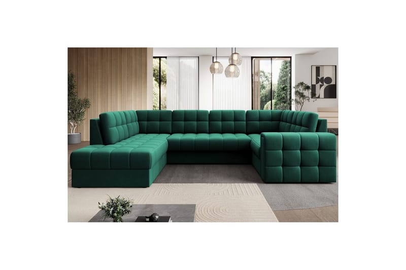 Sektionssofa Eltap Blewett 299x198x82 cm - Lukso 35, Grøn, Venstre - Møbler - Sofaer - Sovesofaer