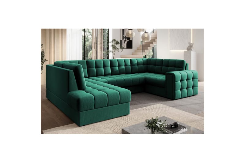 Sektionssofa Eltap Blewett 299x198x82 cm - Lukso 35, Grøn, Venstre - Møbler - Sofaer - Sovesofaer