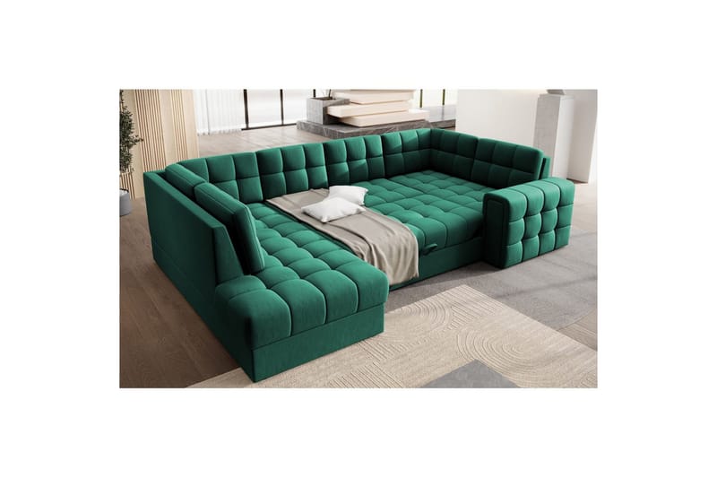 Sektionssofa Eltap Blewett 299x198x82 cm - Lukso 35, Grøn, Venstre - Møbler - Sofaer - Sovesofaer