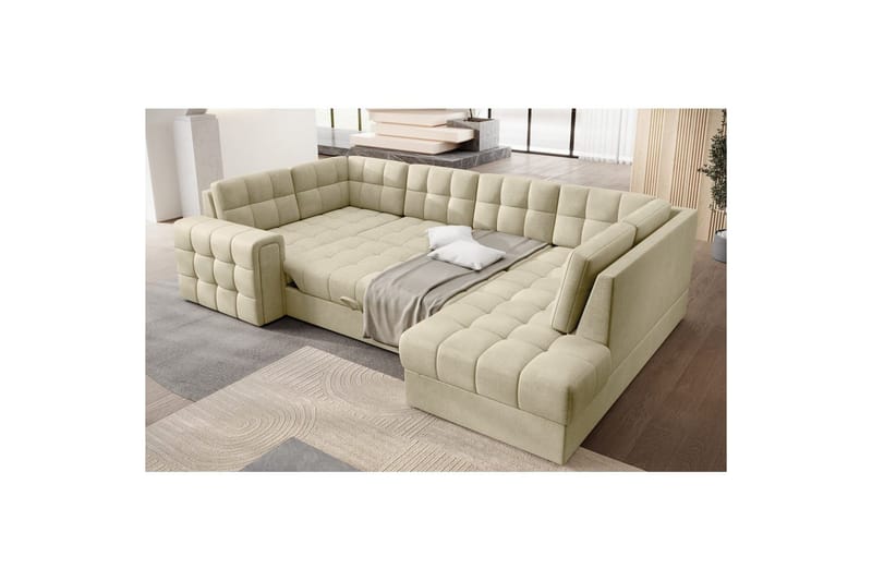 Sektionssofa Eltap Blewett 299x198x82 cm - Monolith 04, Beige, Højre - Møbler - Sofaer - Sovesofaer