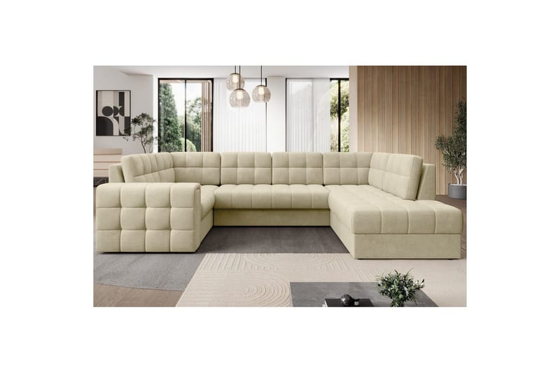 Sektionssofa Eltap Blewett 299x198x82 cm - Monolith 04, Beige, Højre - Møbler - Sofaer - Sovesofaer