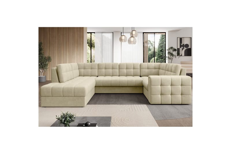Sektionssofa Eltap Blewett 299x198x82 cm - Monolith 04, Beige, Venstre - Møbler - Sofaer - Sovesofaer