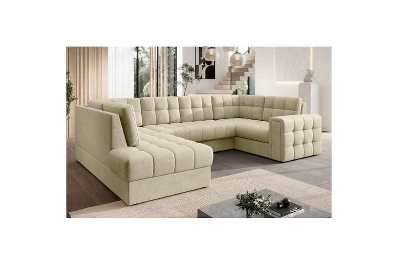 Sektionssofa Eltap Blewett 299x198x82 cm - Monolith 04, Beige, Venstre - Møbler - Sofaer - Sovesofaer