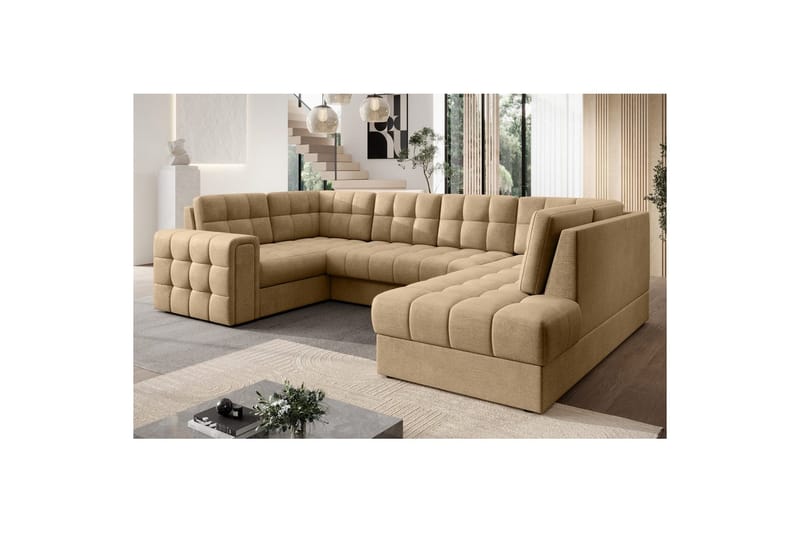 Sektionssofa Eltap Blewett 299x198x82 cm - Monolith 09, Mørk Beige, Højre - Møbler - Sofaer - Sovesofaer
