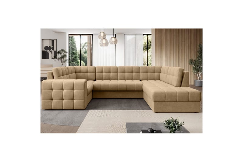 Sektionssofa Eltap Blewett 299x198x82 cm - Monolith 09, Mørk Beige, Højre - Møbler - Sofaer - Sovesofaer