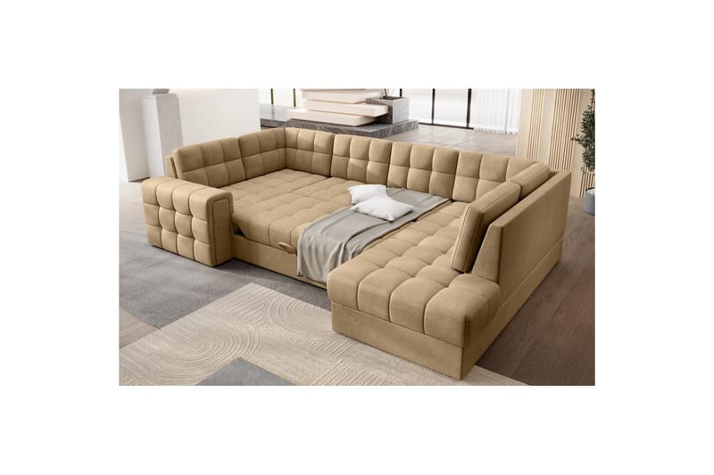 Sektionssofa Eltap Blewett 299x198x82 cm - Monolith 09, Mørk Beige, Højre - Møbler - Sofaer - Sovesofaer