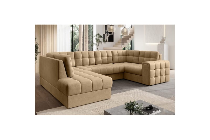 Sektionssofa Eltap Blewett 299x198x82 cm - Monolith 09, Mørk Beige, Venstre - Møbler - Sofaer - Sovesofaer