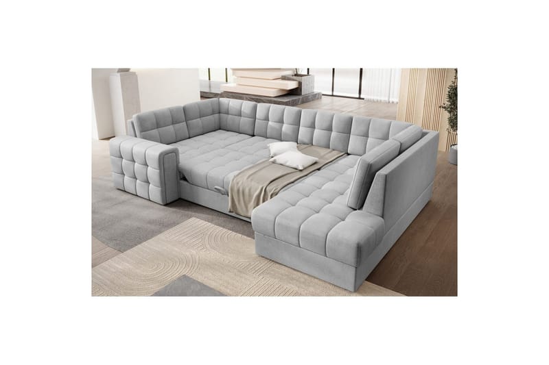 Sektionssofa Eltap Blewett 299x198x82 cm - Monolith 84, Lys Grå, Højre - Møbler - Sofaer - Sovesofaer